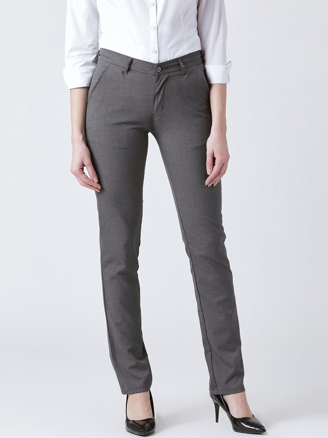 grey evening trousers womens