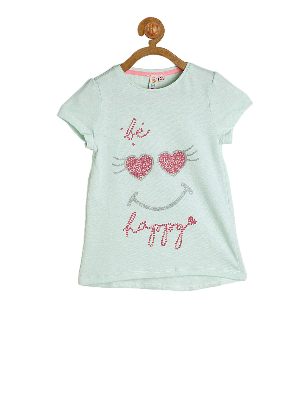 Kids On Board Girls Green Printed A-Line Top