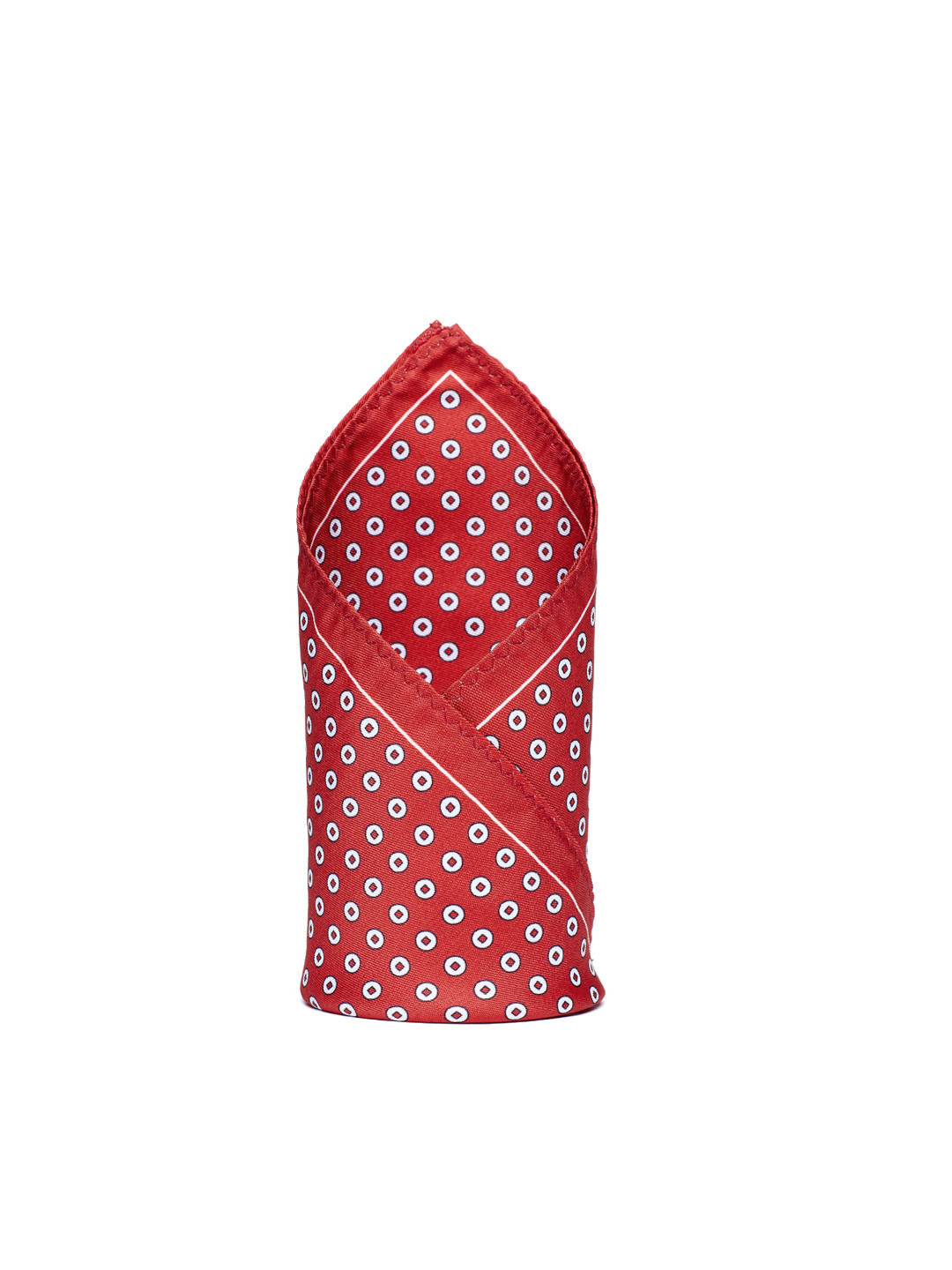 Alvaro Castagnino Red Printed Pocket Square