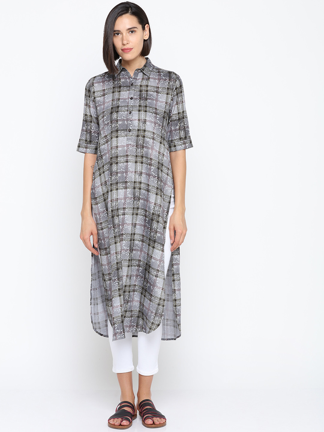 IDK Grey Checked Tunic