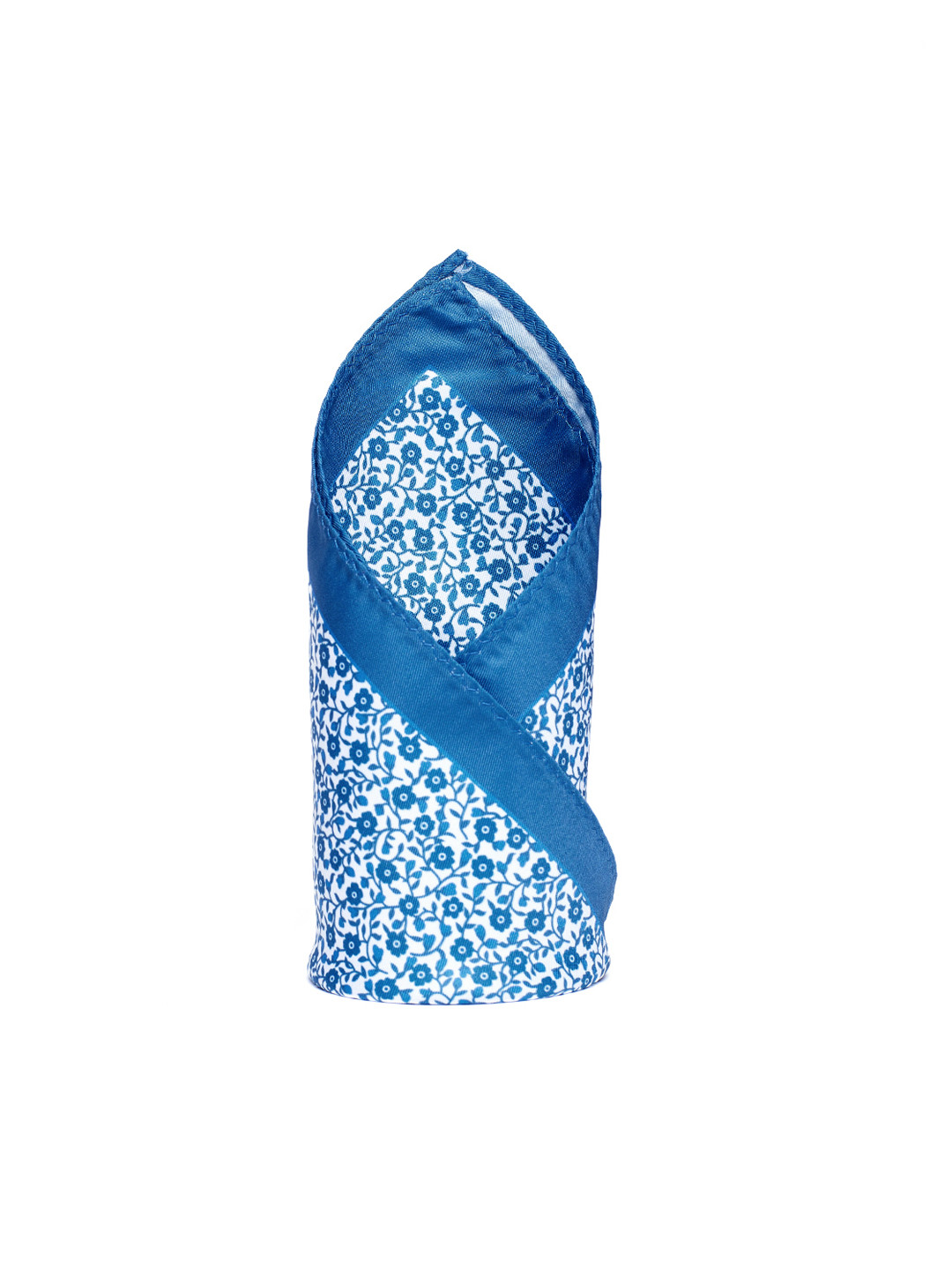 Alvaro Castagnino White & Blue Printed Pocket Square