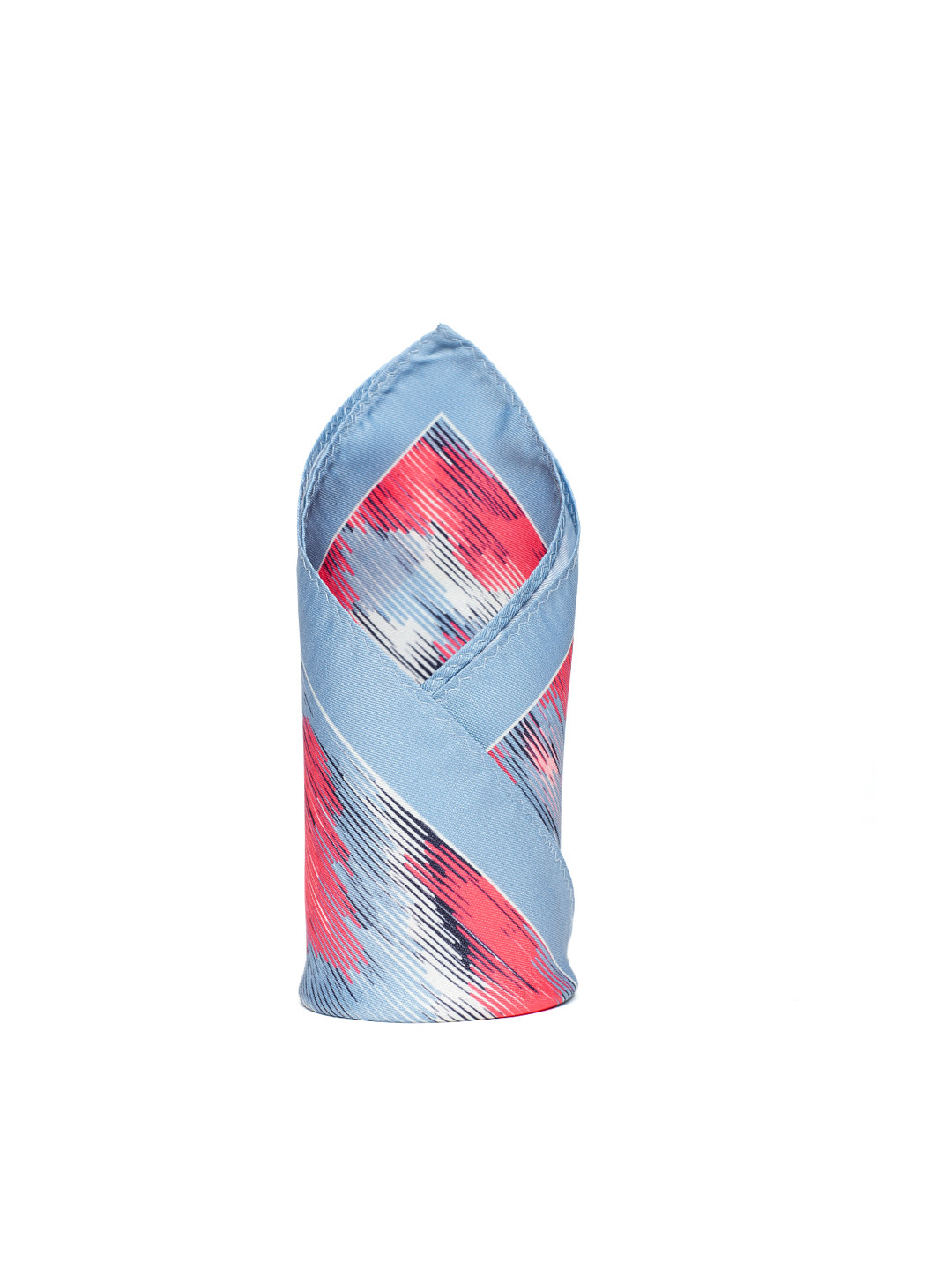 Alvaro Castagnino Blue & Peach-Coloured Printed Pocket Square