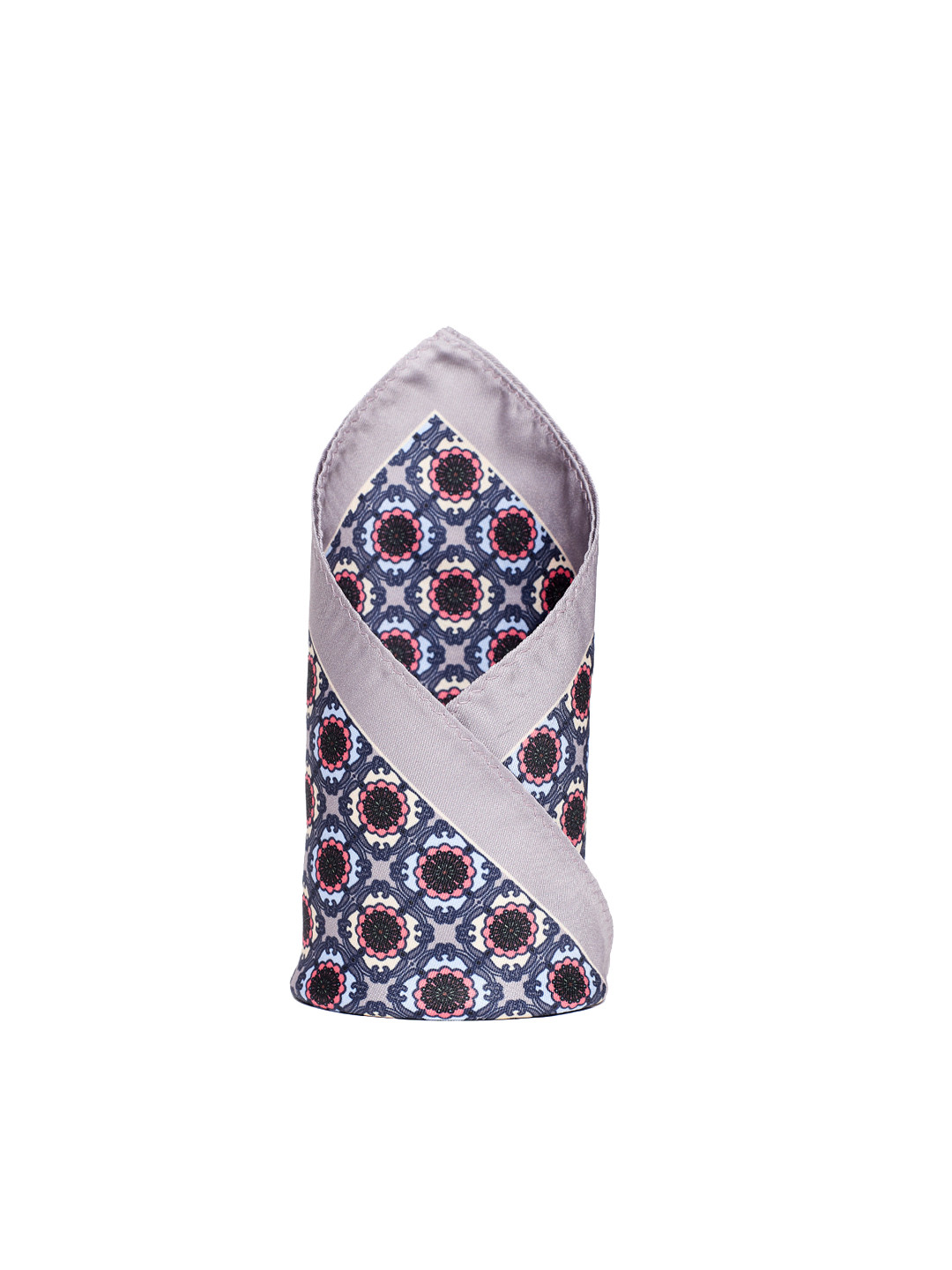 Alvaro Castagnino Grey Printed Pocket Square