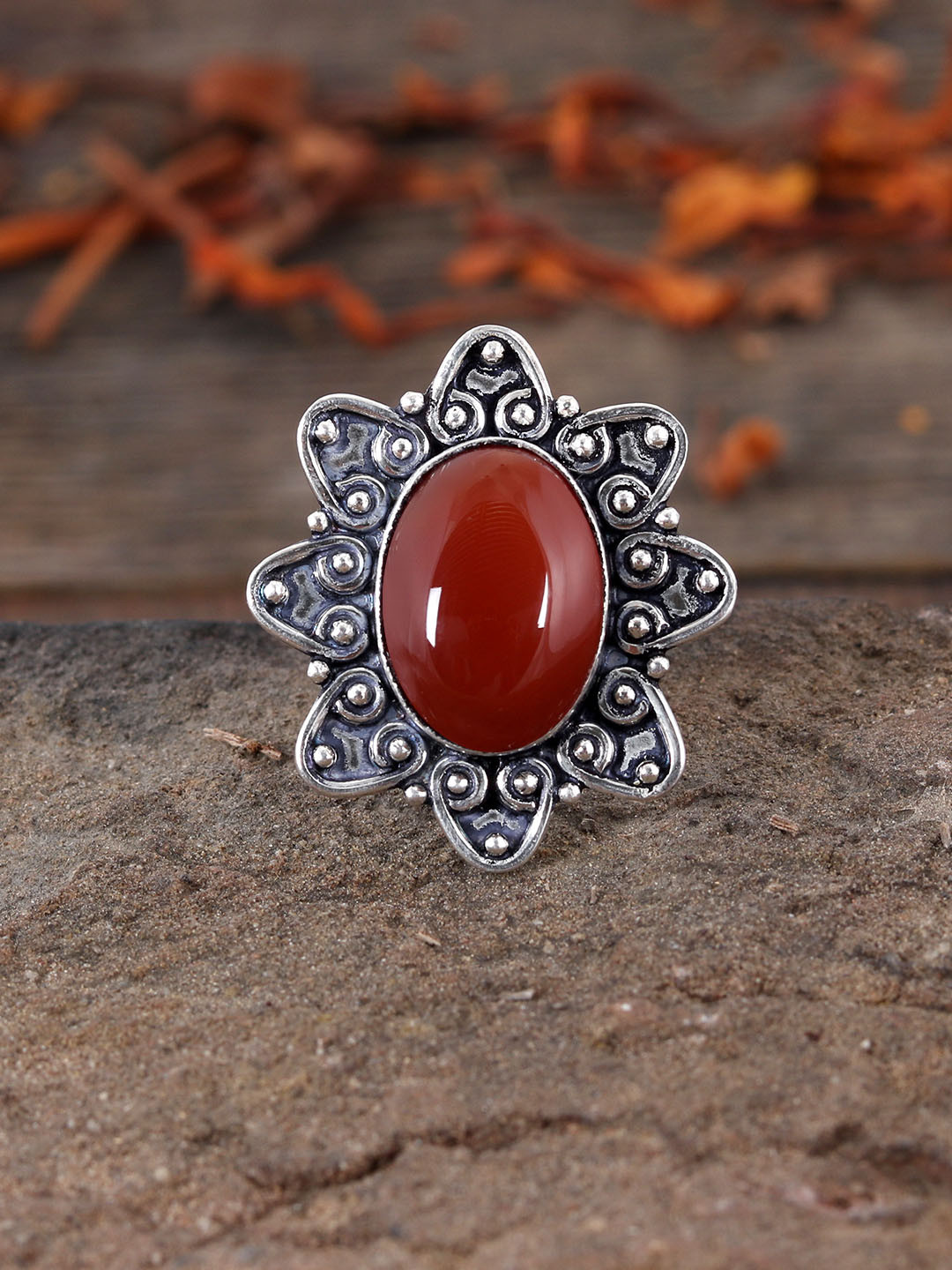 Silvermerc Designs Oxidised Sterling Silver-Plated Ring