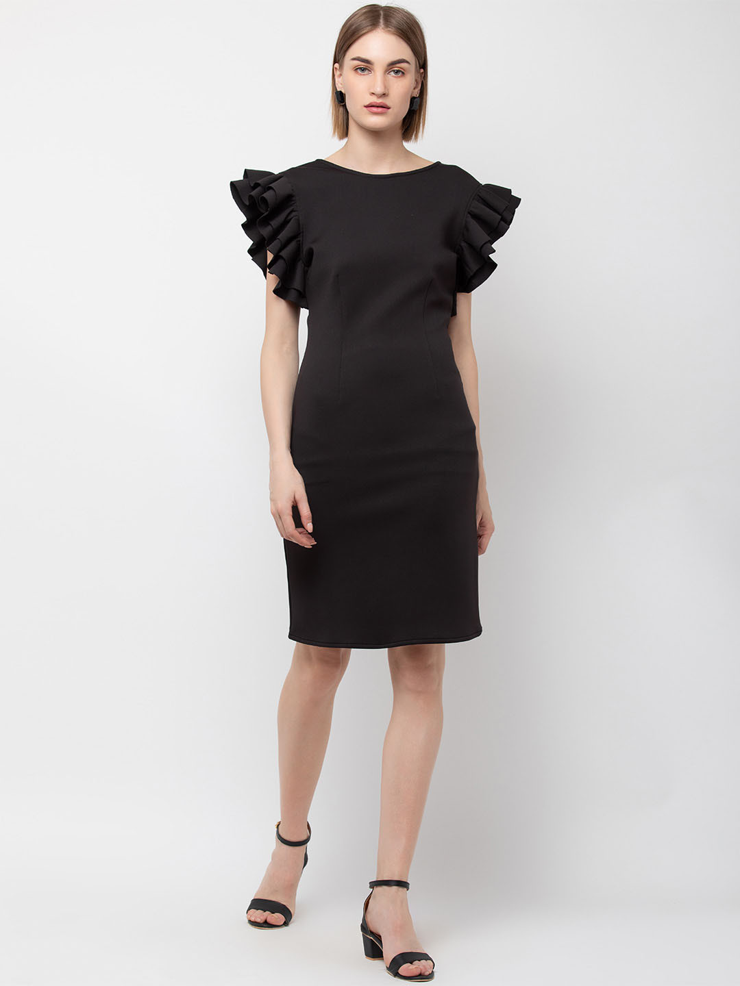 DODO & MOA Women Black Sheath Dress