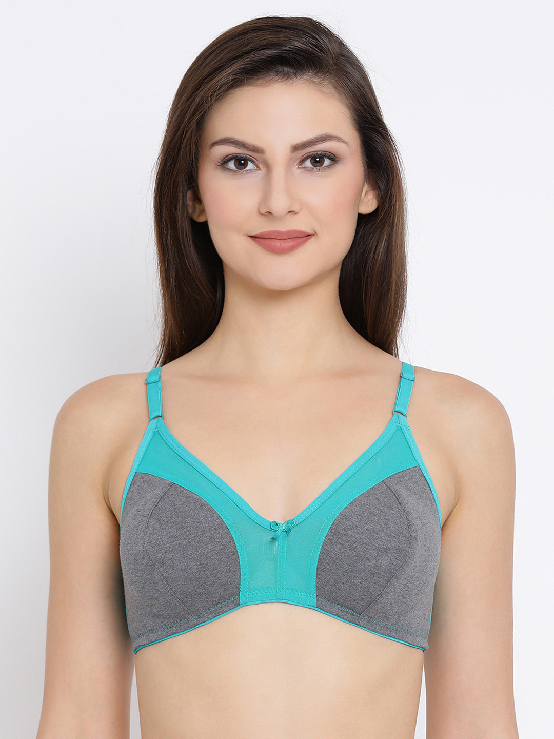 Clovia Cotton Rich Non-Padded Non-Wired Bra With Mesh Inserts