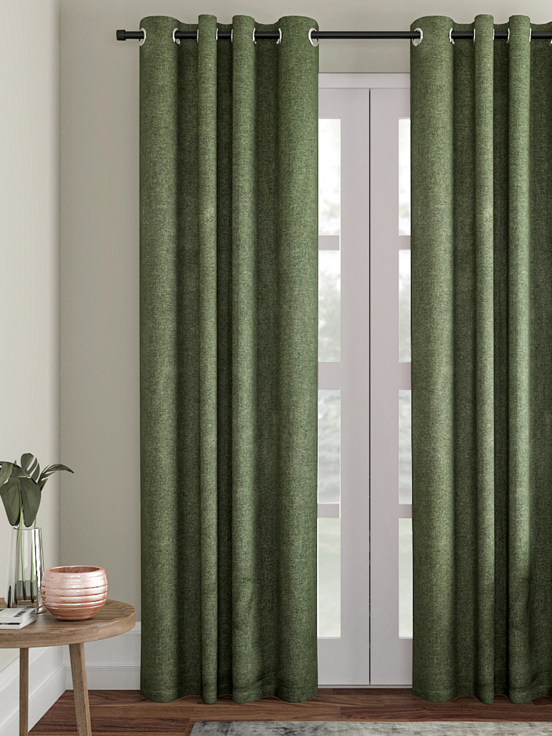 Soumya Green Single Long Door Curtain