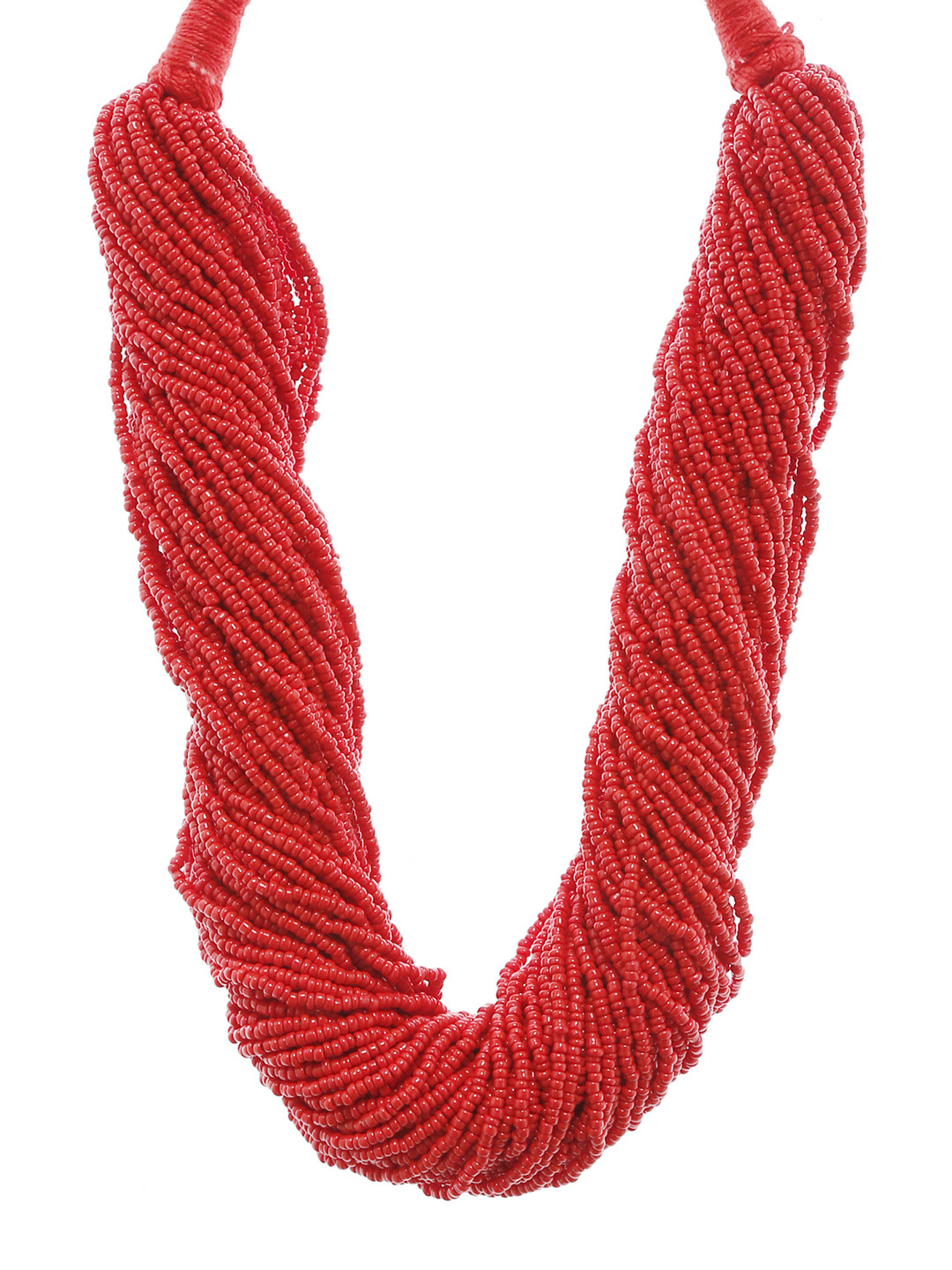 Bamboo Tree Jewels Red Metal Handcrafted Necklace