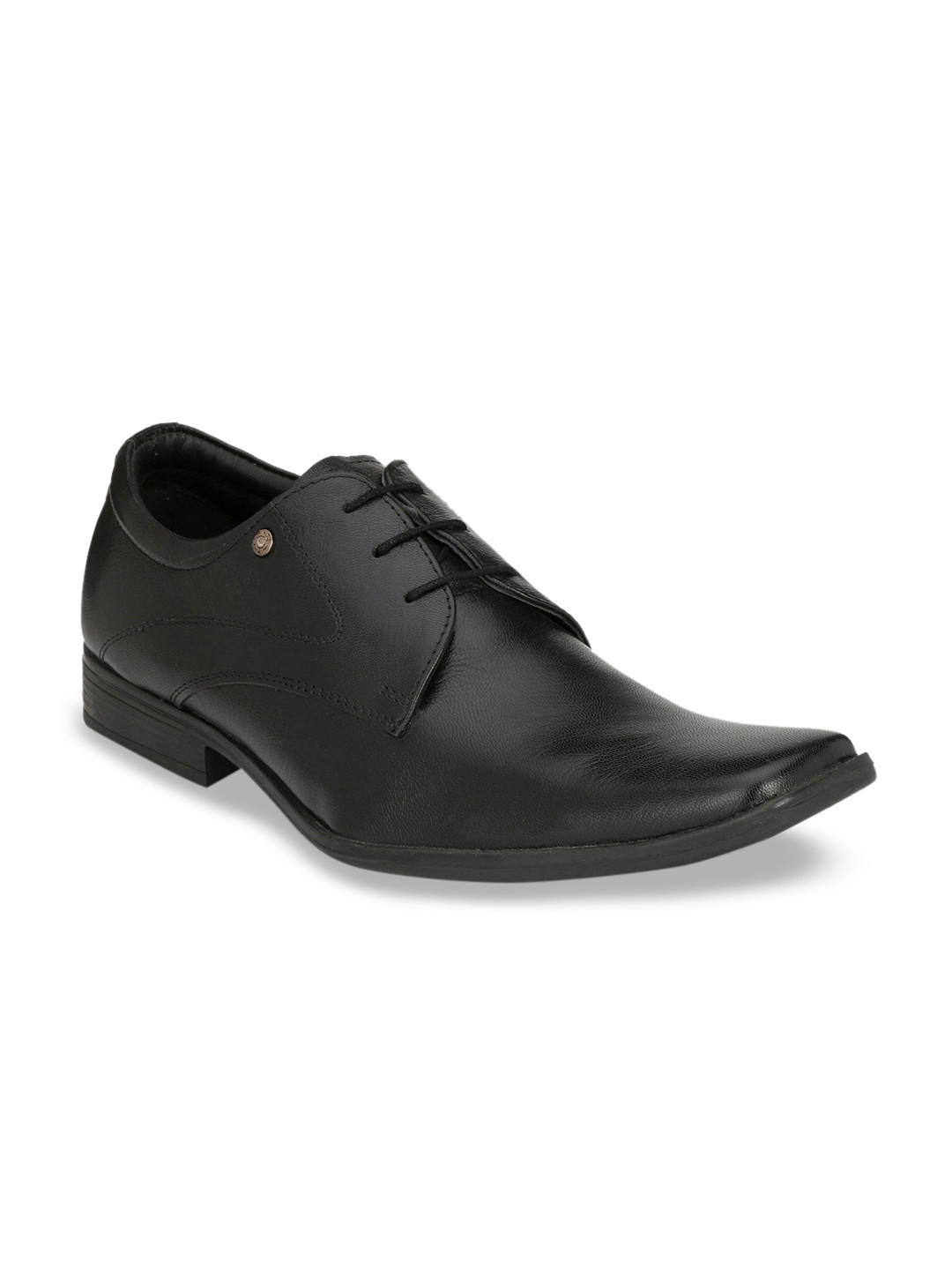 Hitz Men Black Genuine Leather Formal Derbys