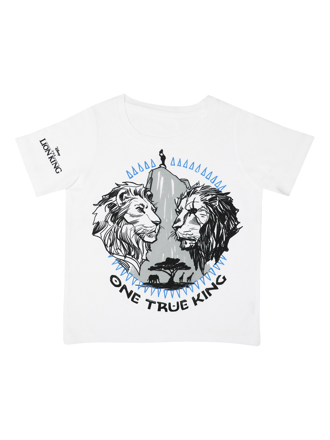 Disney by Wear Your Mind Boys White Printed Round Neck T-shirt