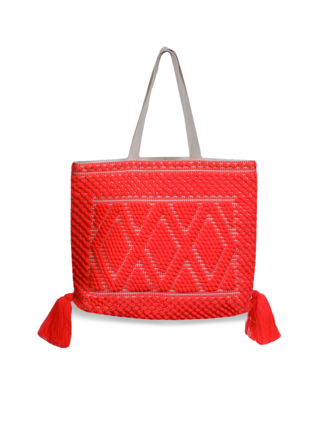 Diwaah Pink Self Design Tote Bag Handbags For Women