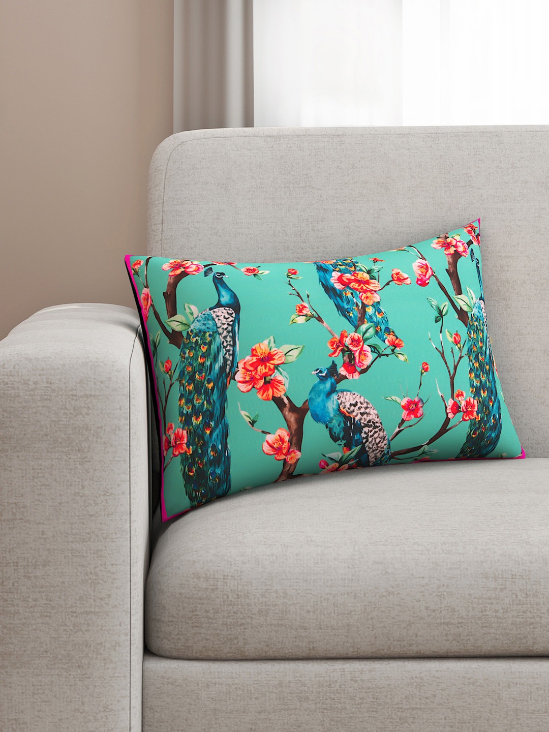 SEJ by Nisha Gupta Abstract Floral Polyester Washable Cushion Covers - 12 x 18 In