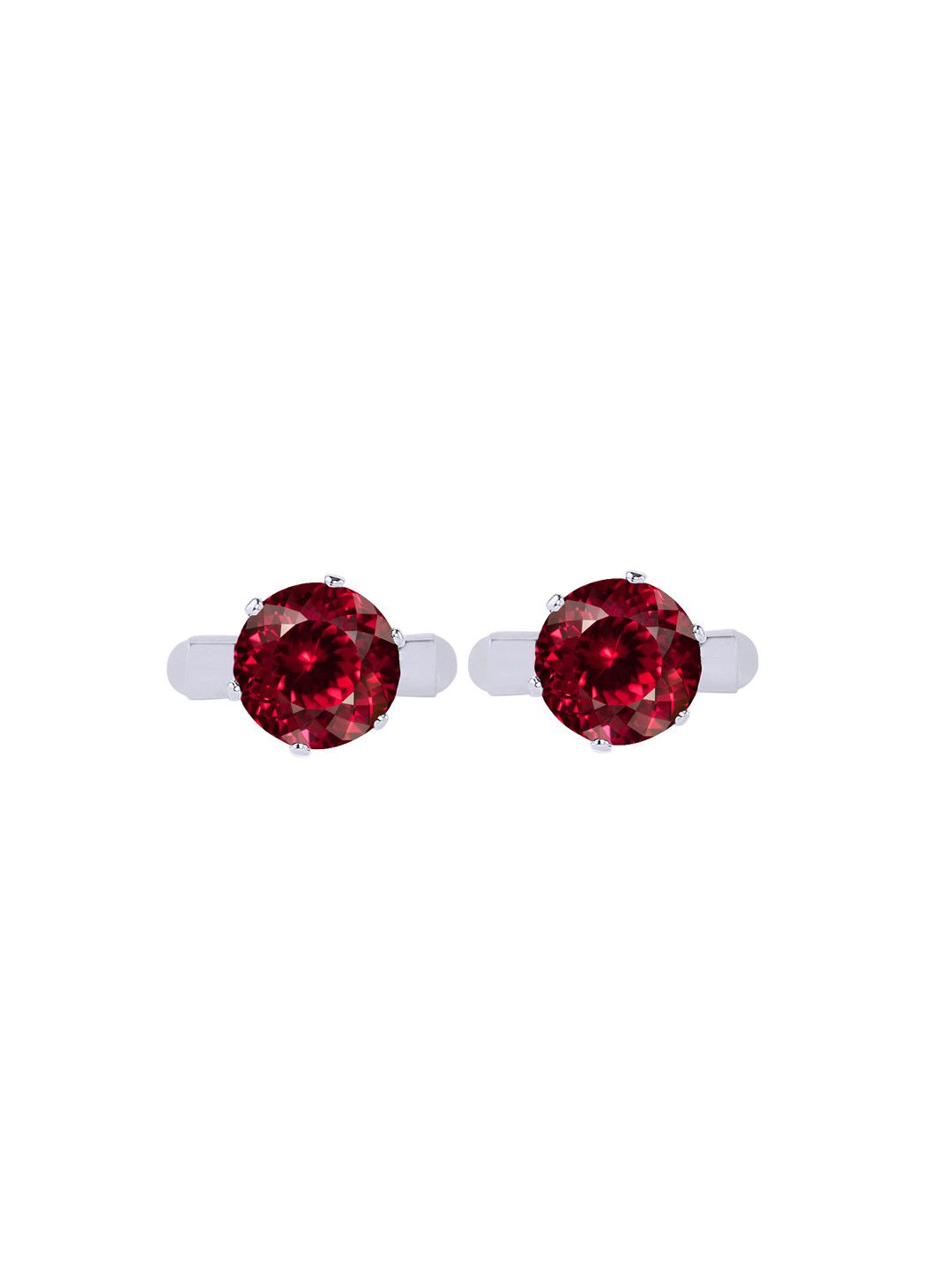bodha Silver-Plated Quirky CZ Gemstone Studded Cufflinks