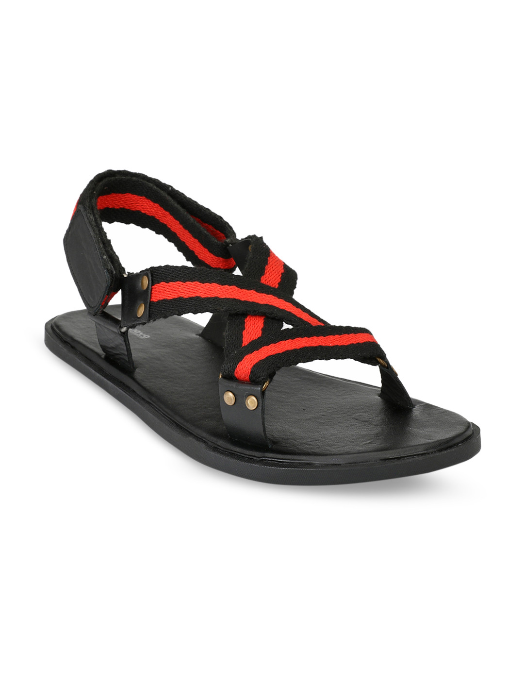 Guava Men Black & Red Comfort Sandals