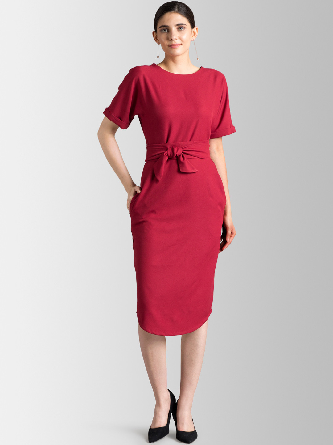 FABLE STREET Women Red Sheath Dress
