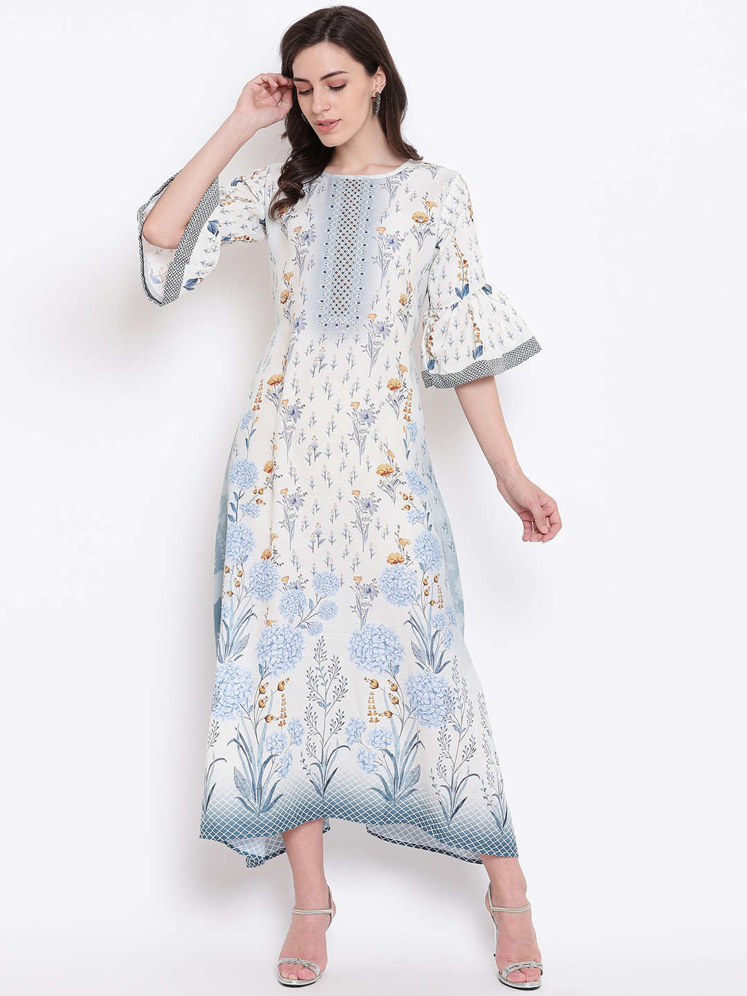 Kvsfab Women Cream-Coloured A-Line Dress