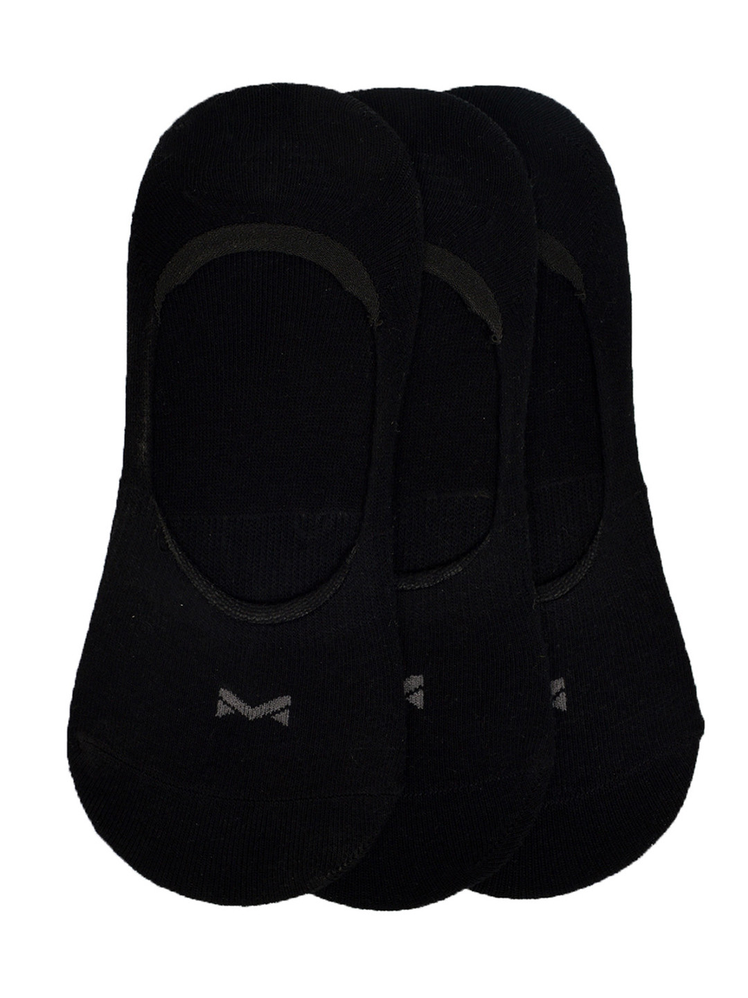 MARC Unisex Pack of 3 Black Solid Shoe Liners
