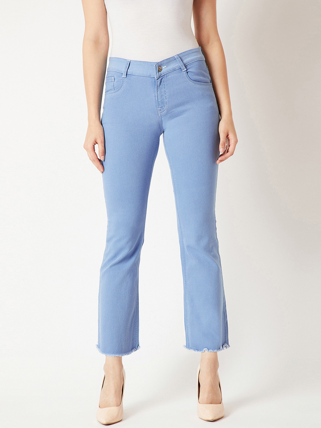 Miss Chase Women Light blue Regular Fit Mid-Rise Clean Look Stretchable Jeans