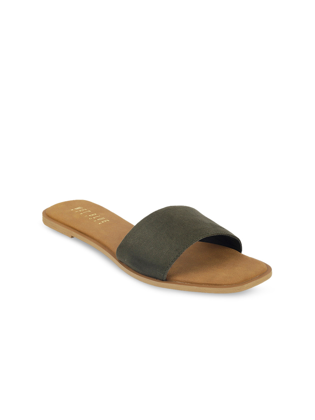 Wet Blue Women Green Solid Open Toe Flats