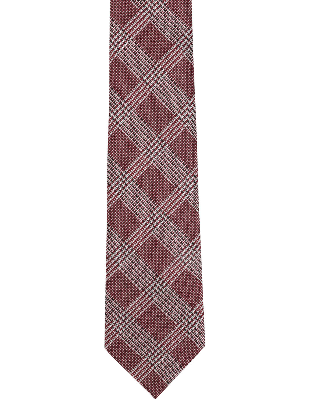 Calvadoss Red Checked Broad Tie