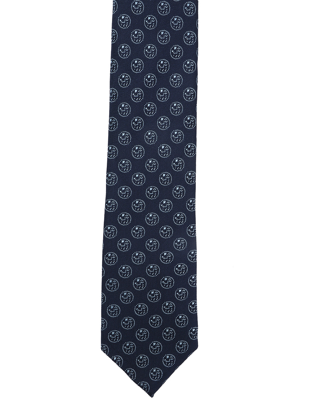 Calvadoss Navy Blue Woven Design Broad Tie