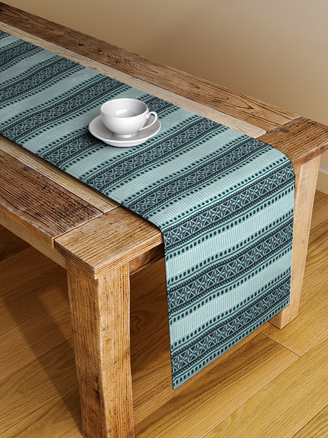Alina decor Green Digital Printed Table Runner
