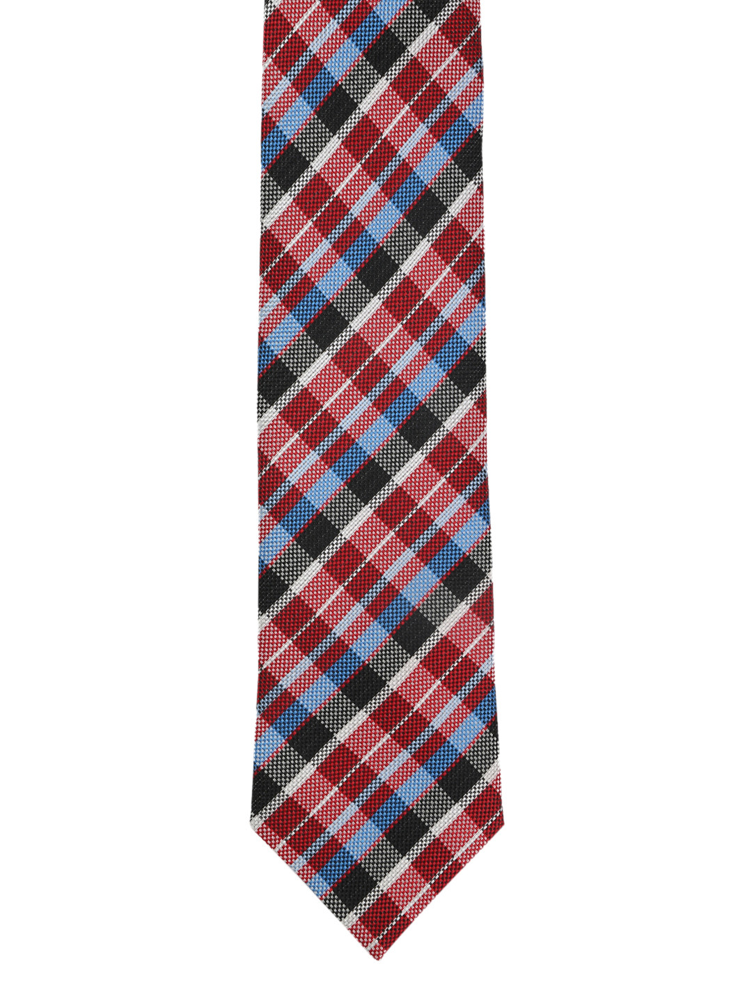 Calvadoss Red & Black Checked Broad Tie