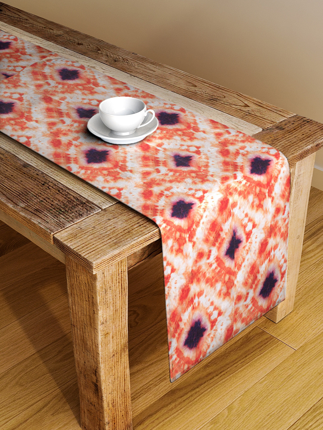 Alina decor Orange Digitally Printed Table Runner