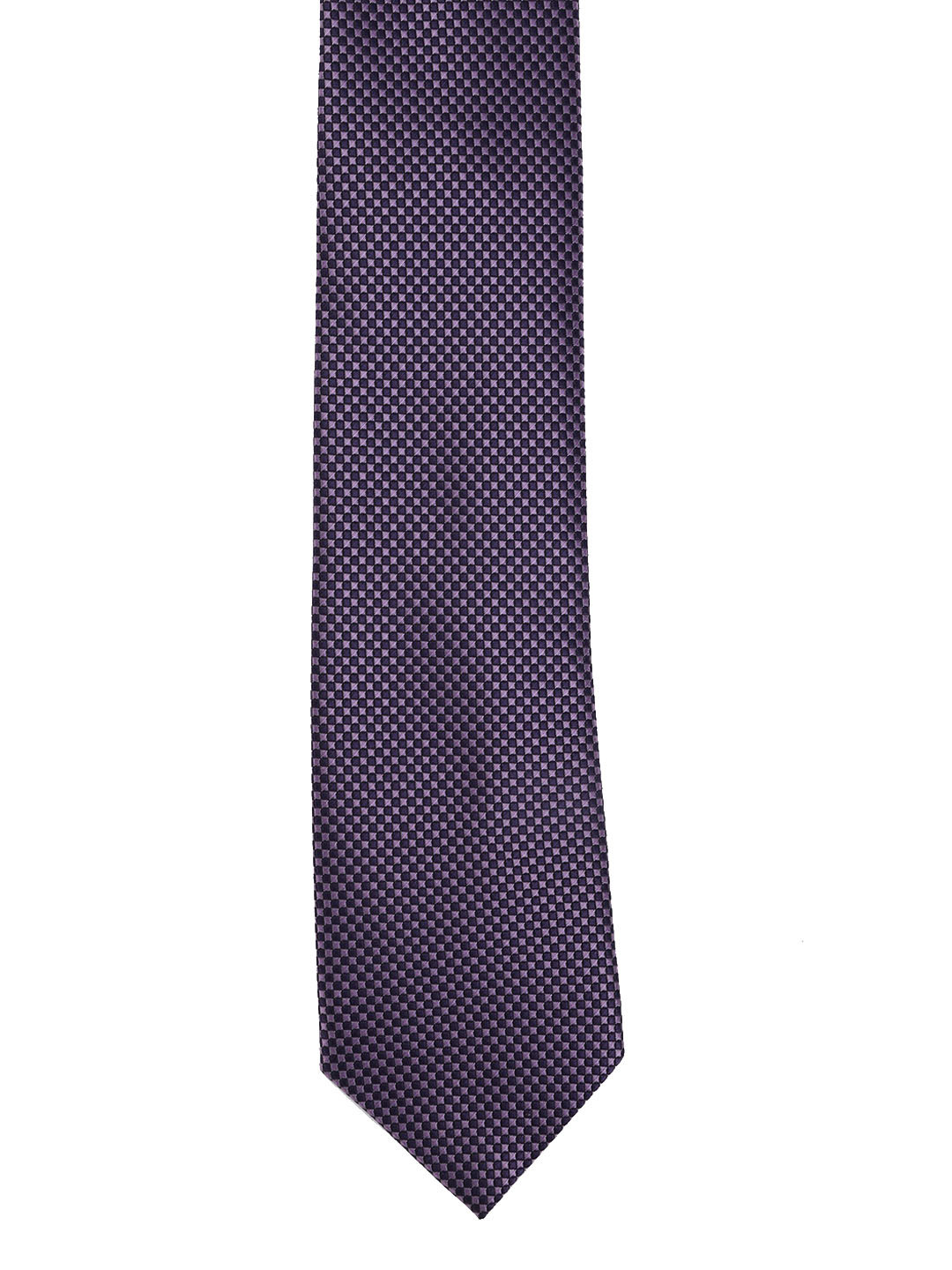Calvadoss Men Purple Checked Broad Tie