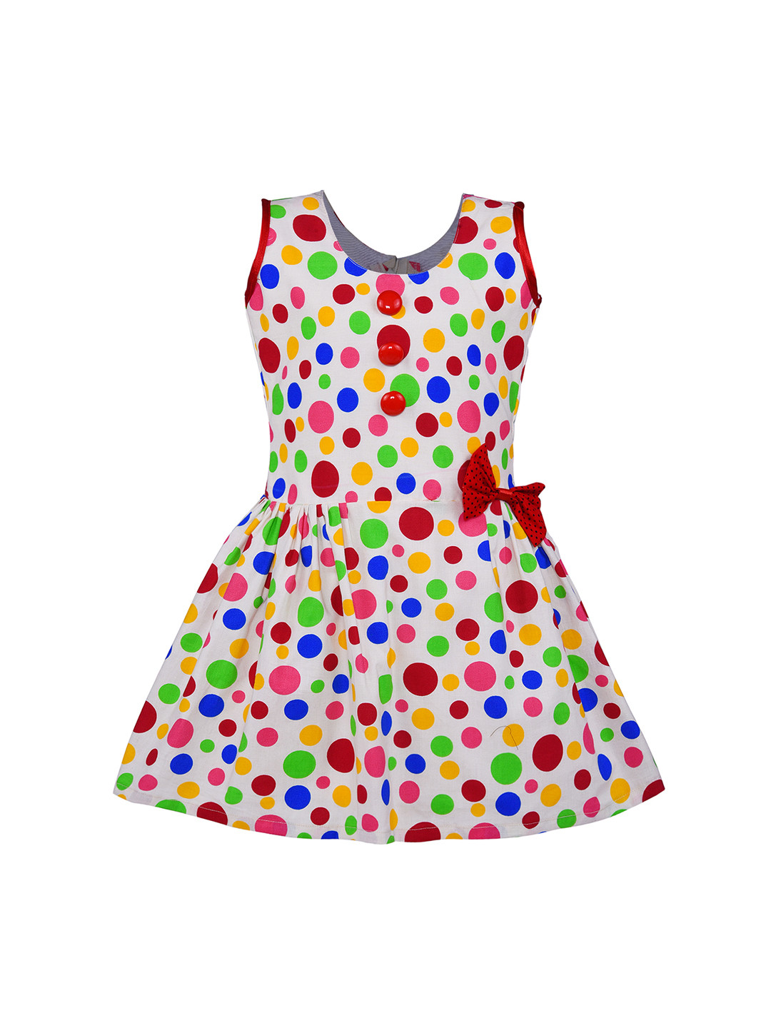 Wish Karo Girls Off-White Printed A-Line Dress