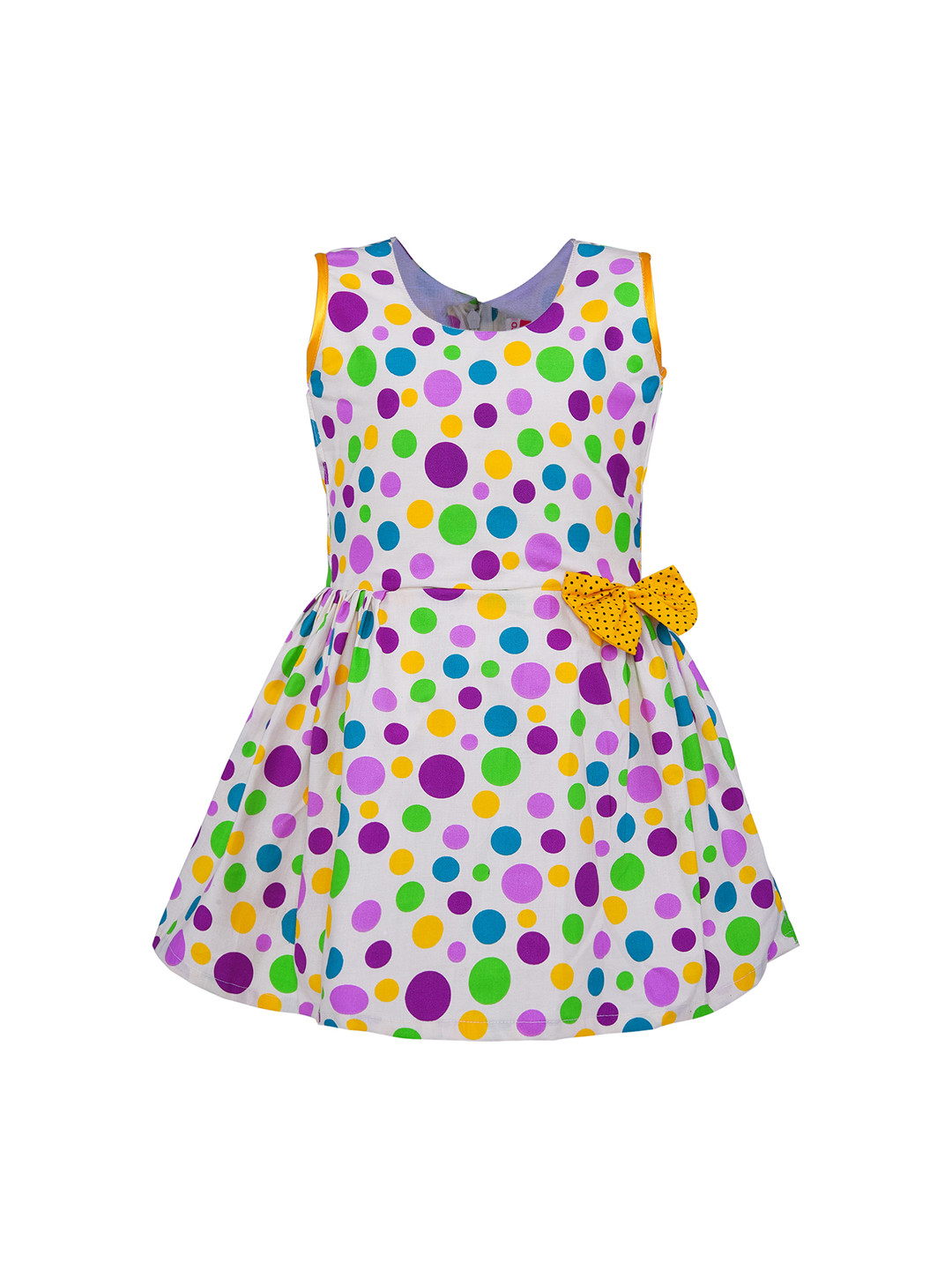 Wish Karo Girls Purple & White Fit and Flare Dress