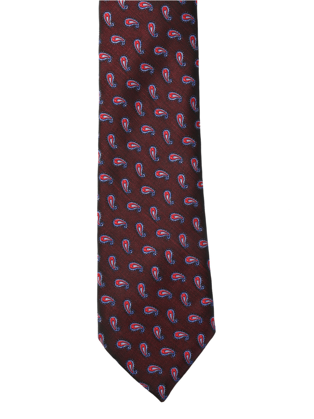 Calvadoss Maroon Woven Design Broad Tie