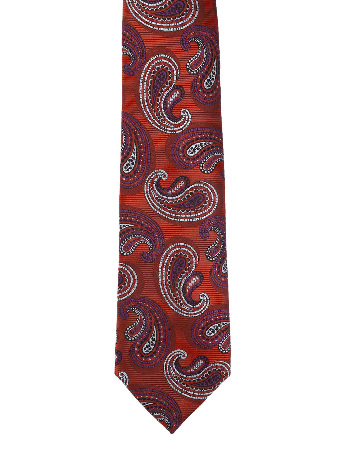 Calvadoss Rust Woven Design Broad Tie