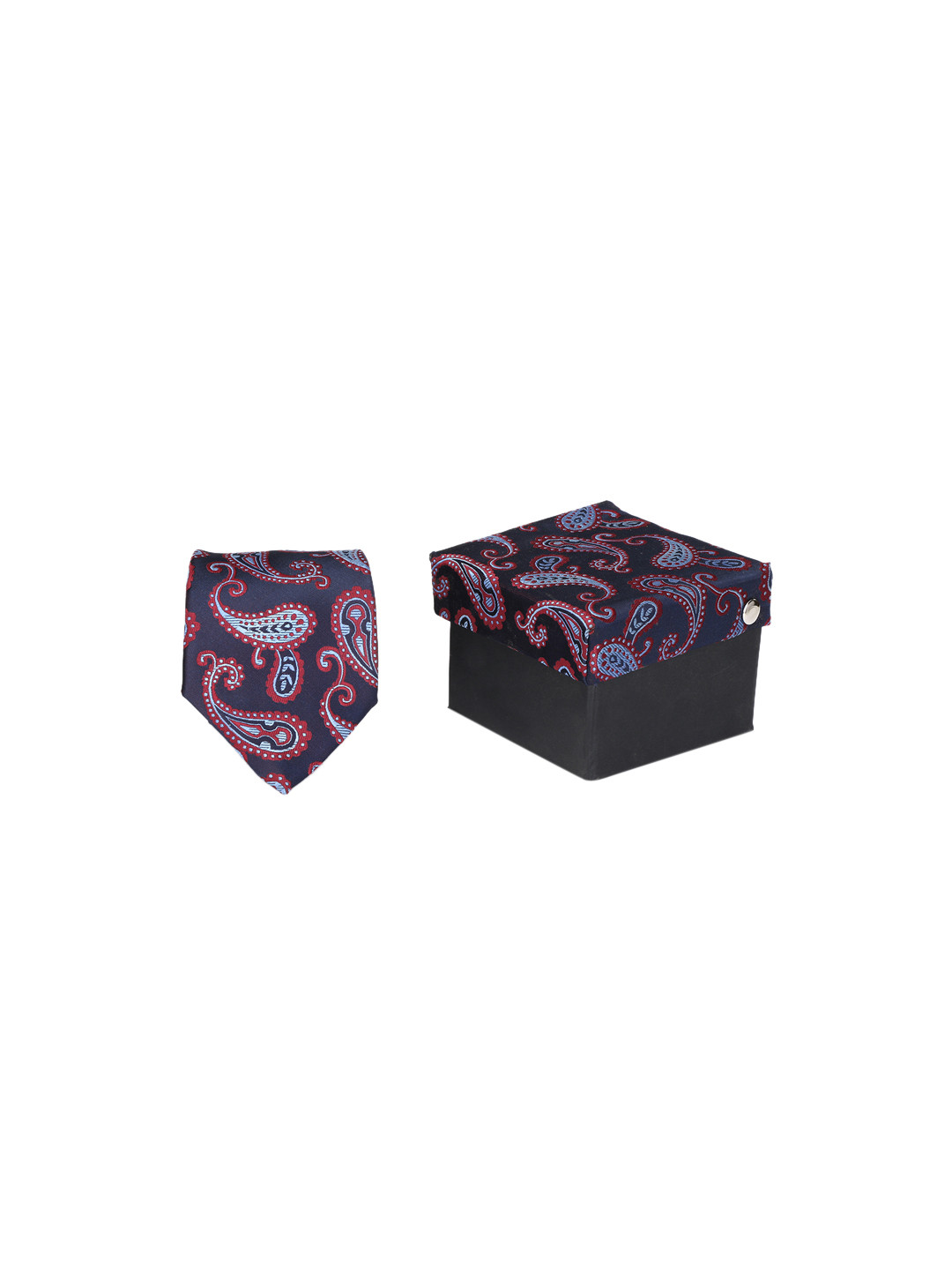 Calvadoss Blue & Maroon Woven Design Broad Tie