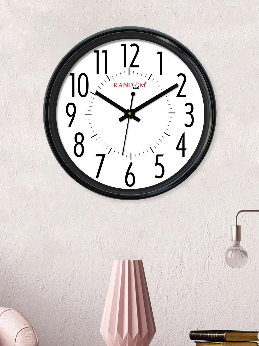 RANDOM White Round Solid Analogue Wall Clock (30 cm x 30 cm)