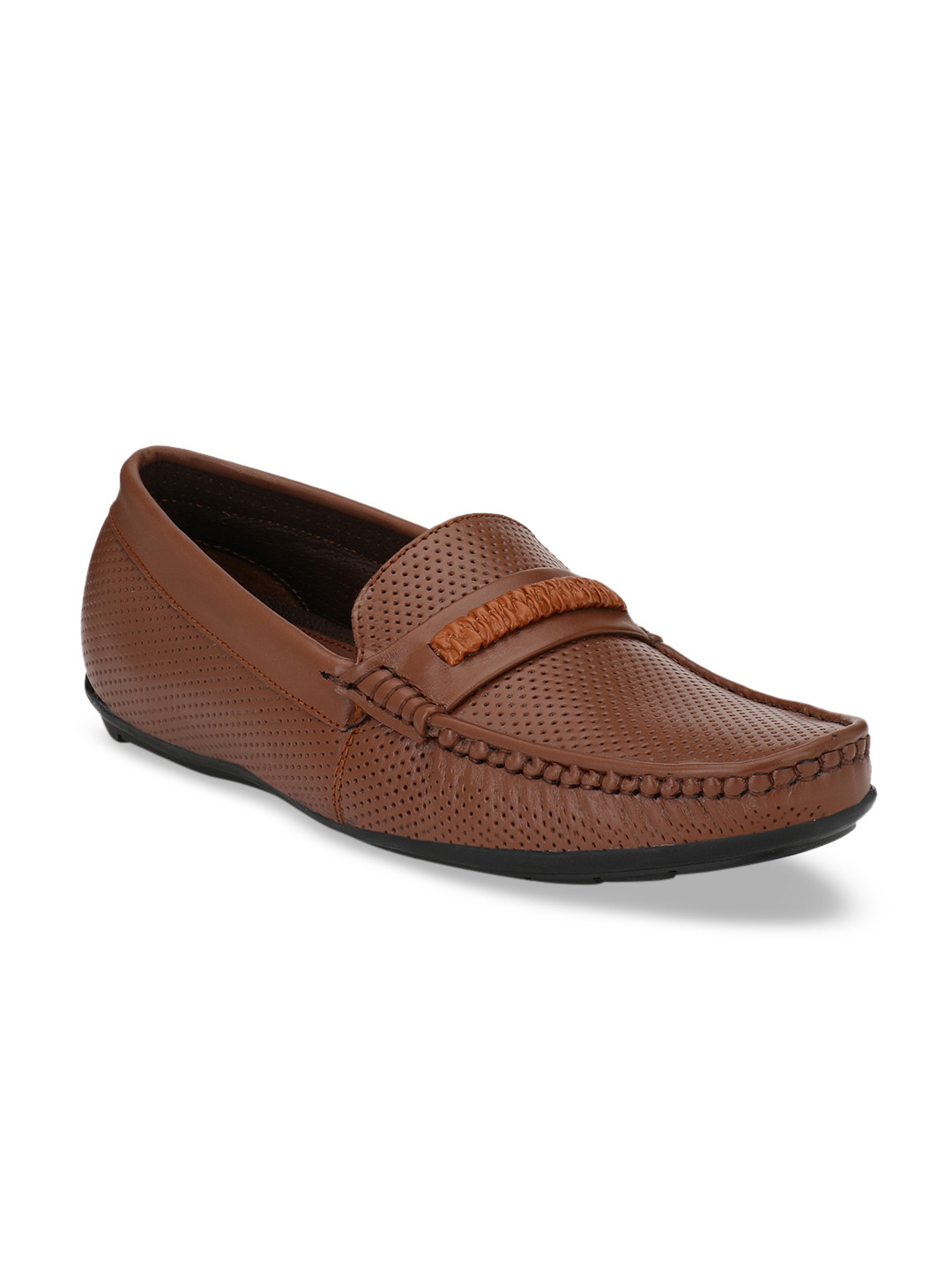 Hirels Men Brown Leather Loafers