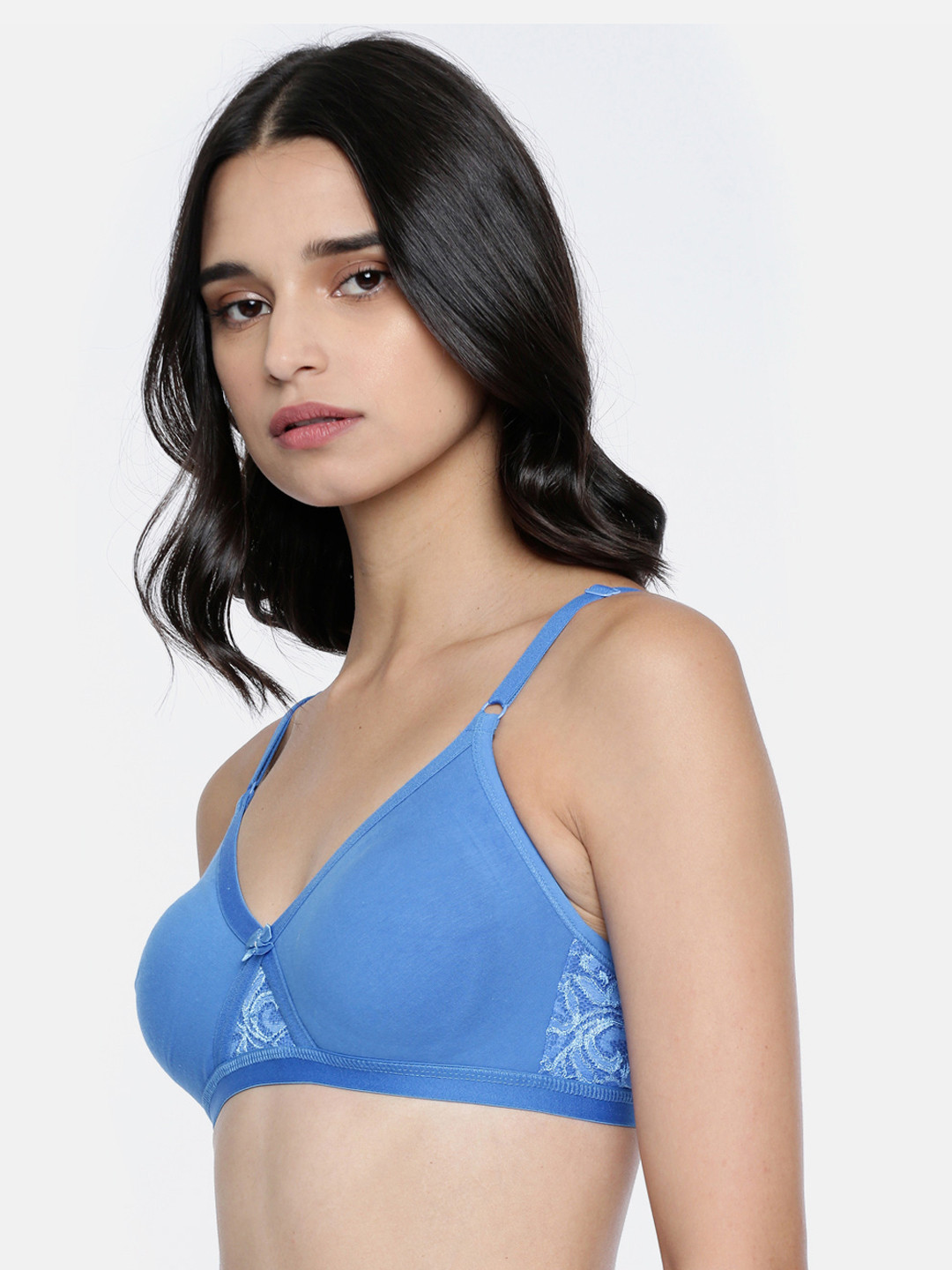 Lady Love Blue Solid Non-Wired Non Padded Minimizer Bra LLBR2015