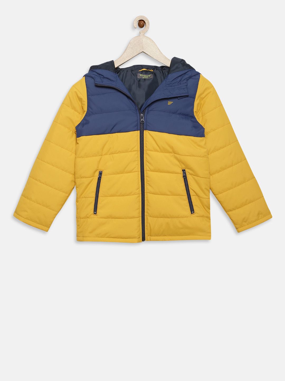 t-base Boys Yellow Colourblocked Lightweight Puffer Jacket