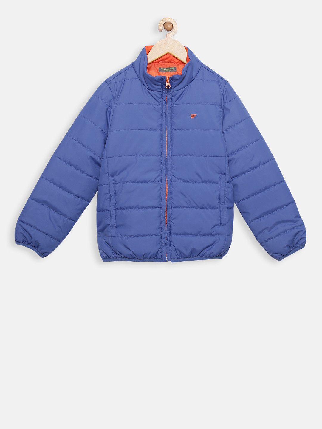 t-base Boys Blue Solid Lightweight Puffer Jacket