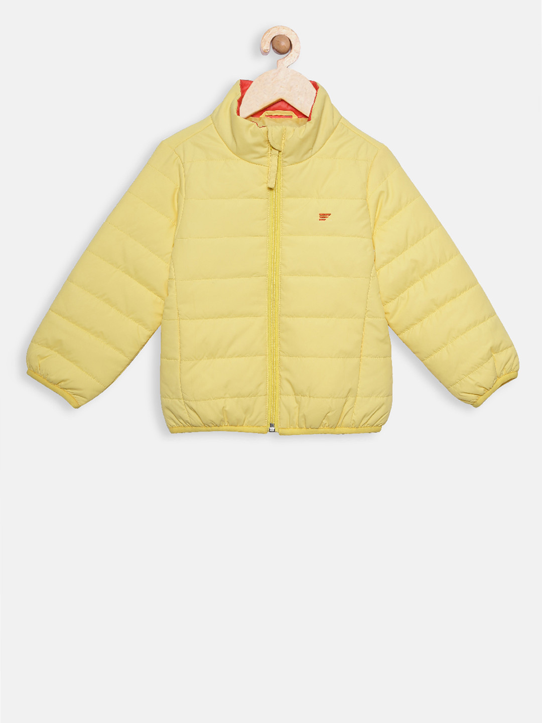 t-base Girls Yellow Solid Lightweight Jacket