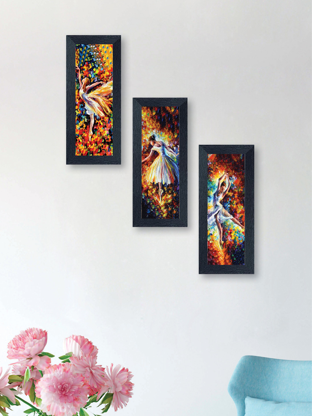 nest Art Multicoloured Set of 3 Synthetic Wood Wall Art