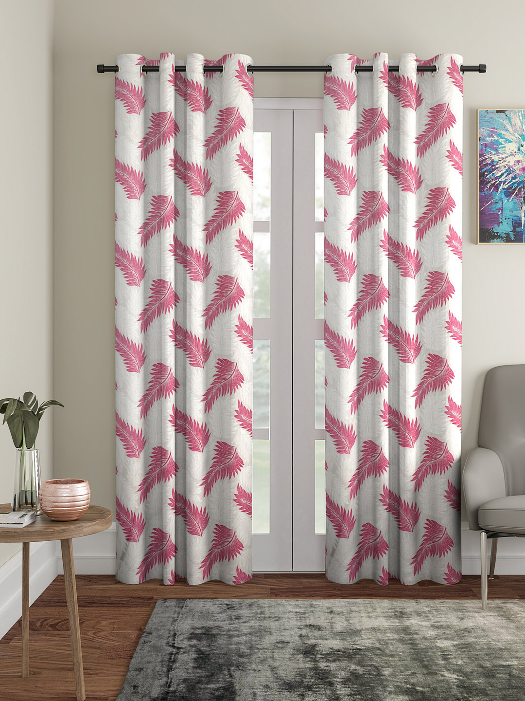 Cortina Pink Set of 2 Door Curtains