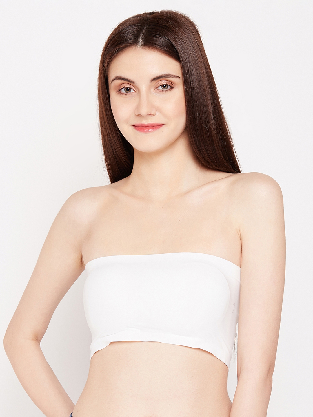 Buy Lebami White Solid Non Wired Lightly Padded Bandeau Bra