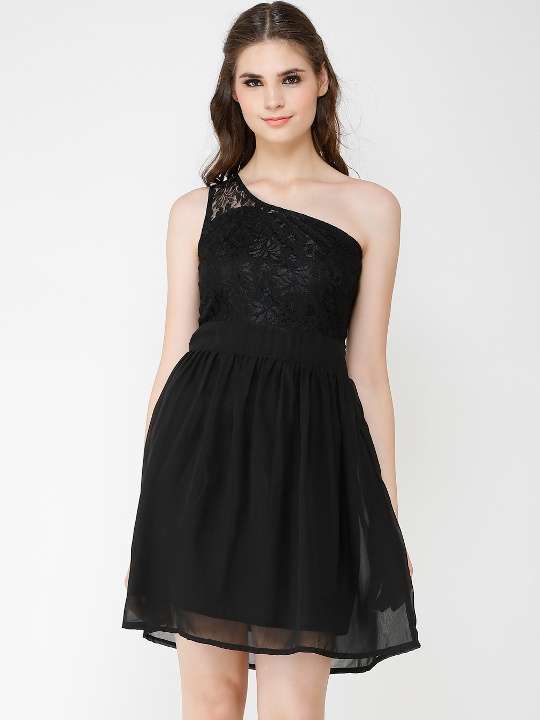 Cation Women Black Fit and Flare Dress