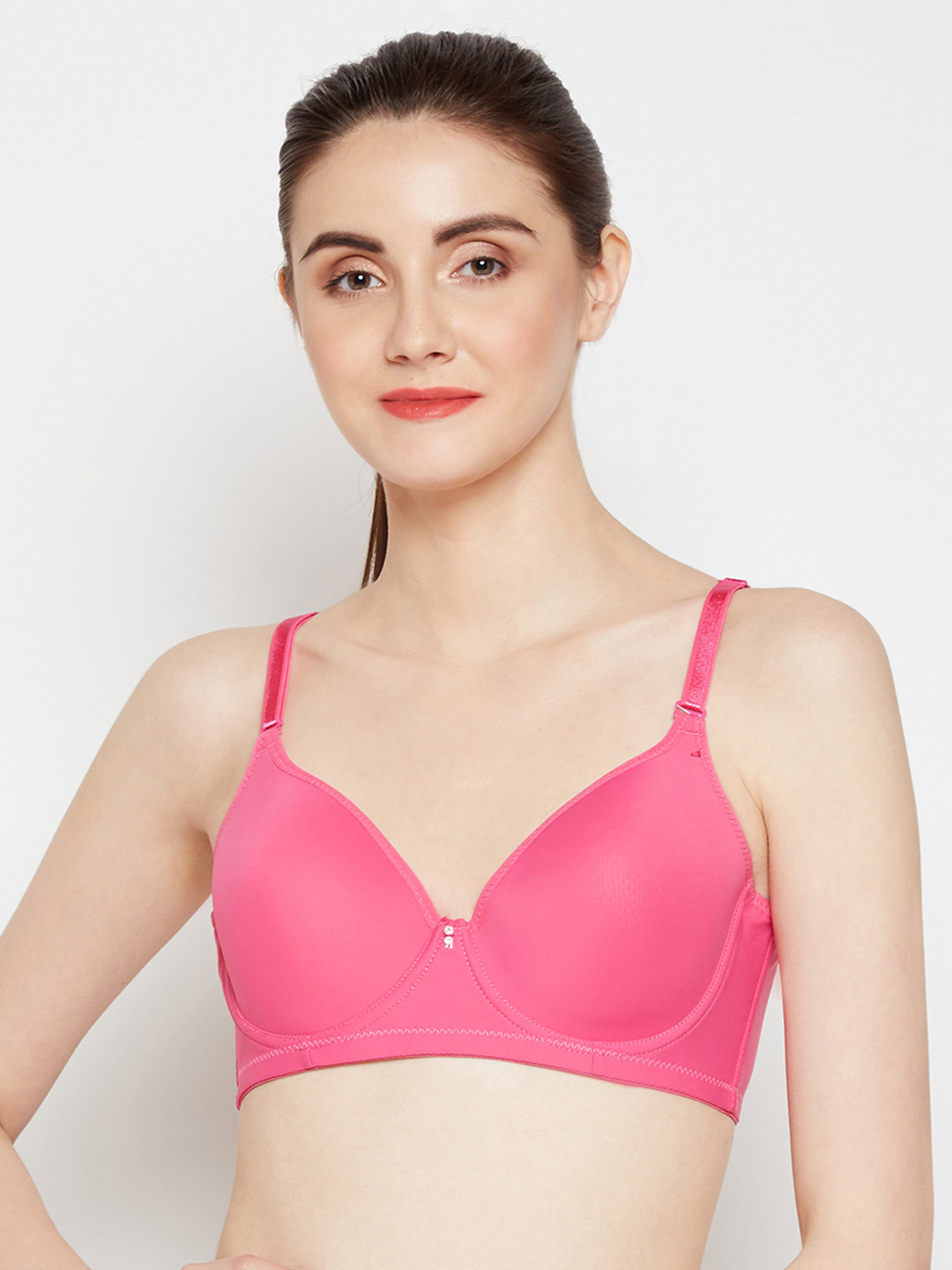 Lebami Pink Solid Underwired Lightly Padded Everyday Bra 2011-H