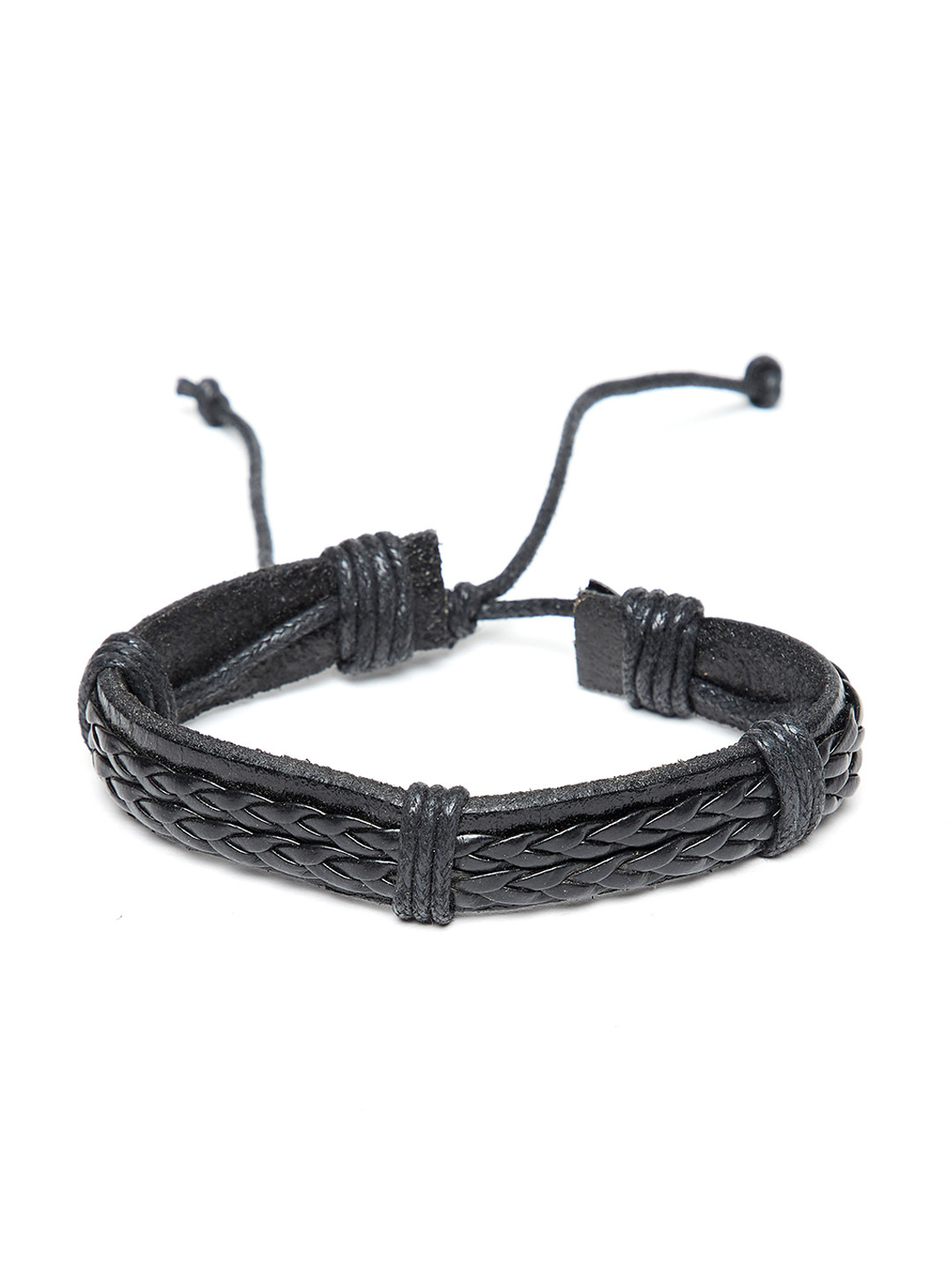 Alvaro Castagnino Men Black Leather Multistrand Bracelet