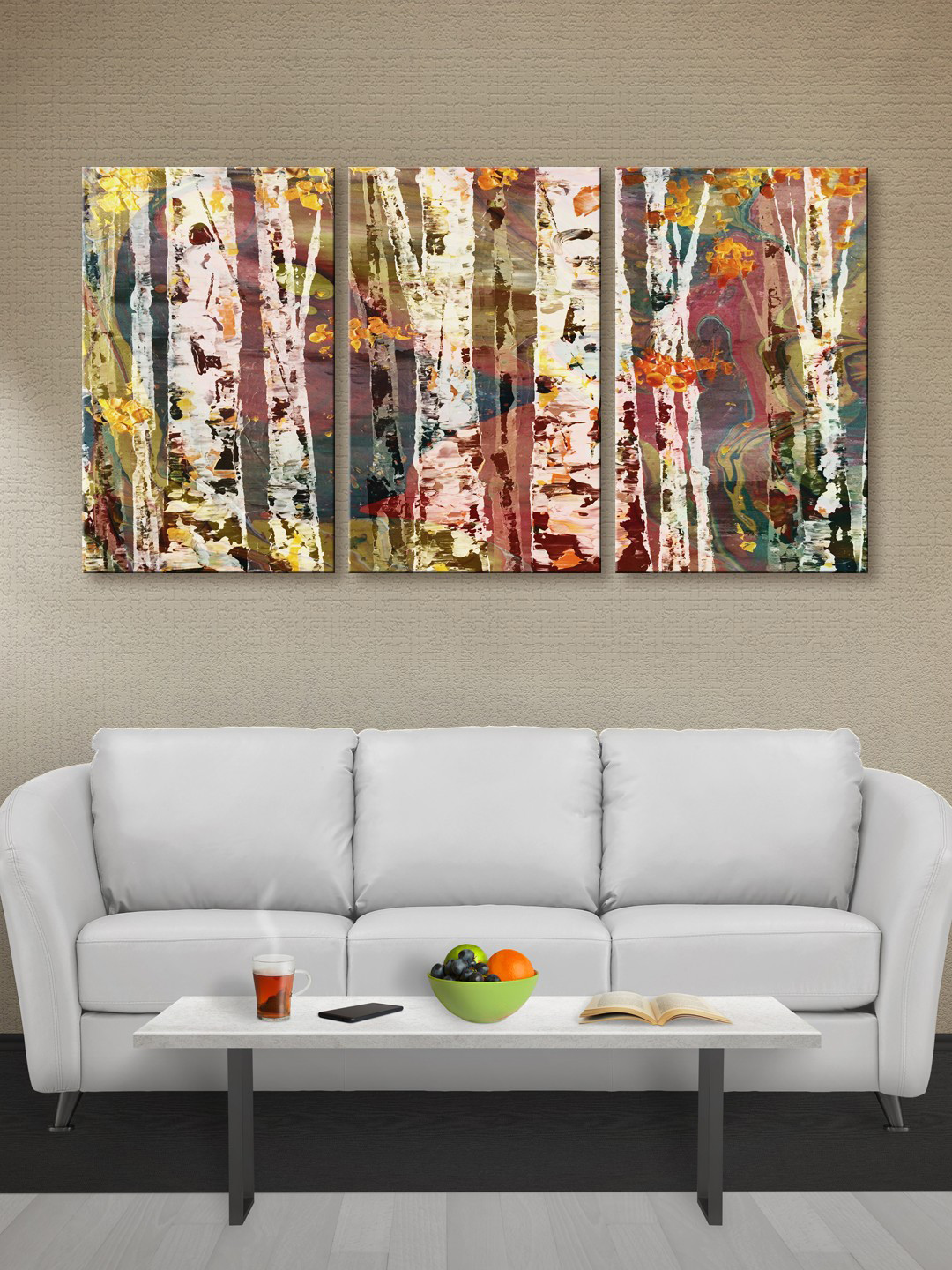 999Store Brown & White Abstract Canvas Wall Art