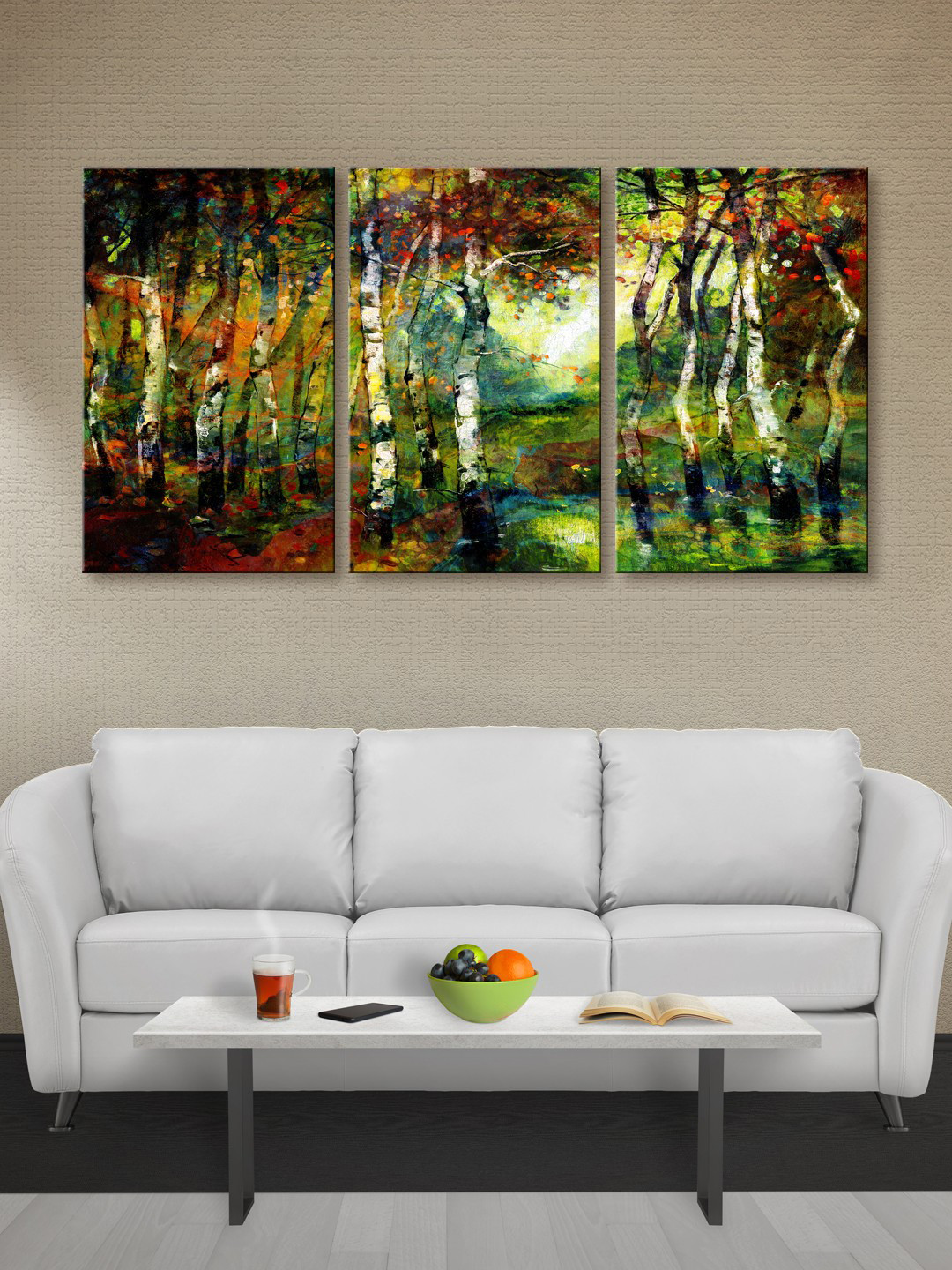 999Store Multicoloured Colourful Tree Canvas Wall Art