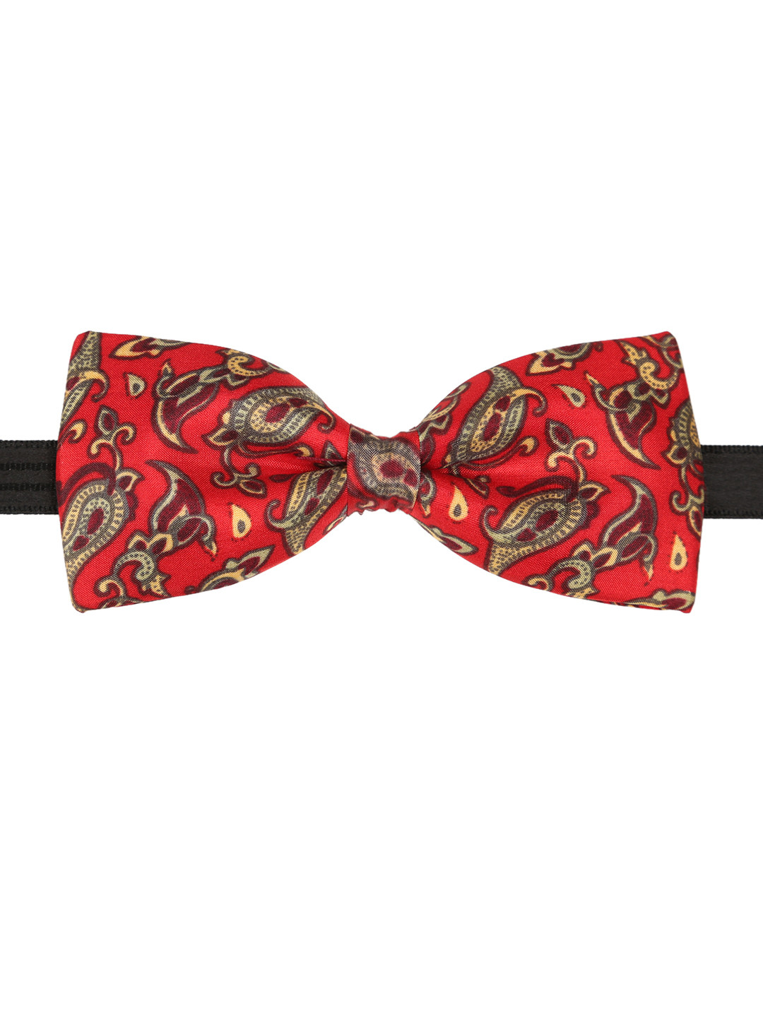 Tossido Red Woven Design Silk Bow Tie