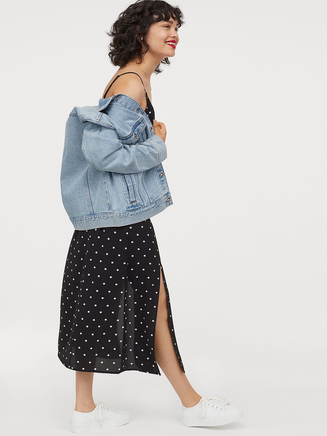 H&m blue sales polka dot dress